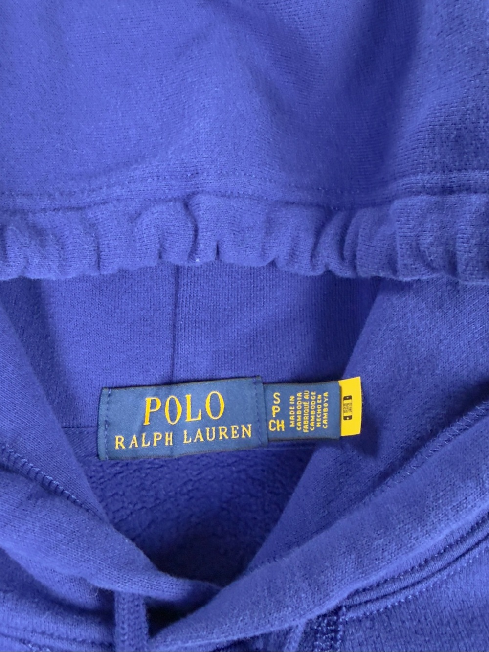 Polo Ralph Lauren Hoodie Mens Small Blue Fleece Logo Spellout Pullover Preppy - Picture 7 of 10